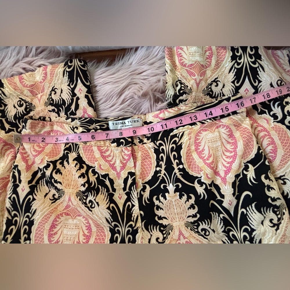 Trina Turk Pink, Black, and Cream Boot Cut Pants - Picture 6 of 12